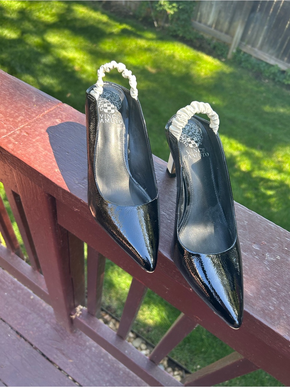 VINCE CAMUTO, Size 7 Women's Patent Leather Slingback Pumps - Picture 6 of 12